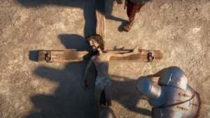 cartoon jesus from the king of kings being crucified official movie still